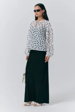 Karina Polka Dot Long Sleeve Blouse -Ghost Store Q10G016 Z08 33746 650px 964px