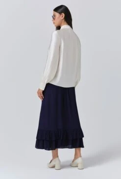 Anna Satin Tie Neck Blouse -Ghost Store Q11G001 M12 33797 650px 964px