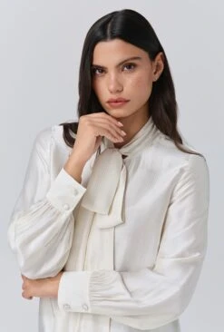 Anna Satin Tie Neck Blouse -Ghost Store Q11G001 M12 33799 650px 964px