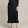 Luna Satin Slip Skirt Black
