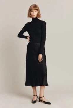 Luna Satin Slip Skirt Black 3 Luna Satin Slip Skirt Black -Ghost Store S05G002A A01 26341 650px 964px