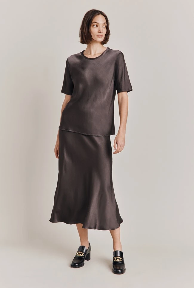 Luna Satin Slip Skirt Dark Charcoal Luna Satin Slip Skirt Dark Charcoal -Ghost Store S05G002A B21 28612 650px