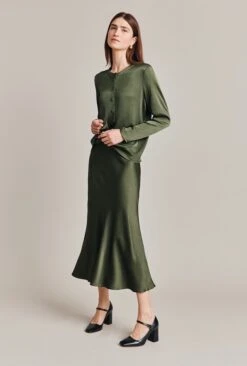 Luna Satin Slip Skirt Thyme 2 Luna Satin Slip Skirt Thyme -Ghost Store S05G002A J96 28592 650px 964px