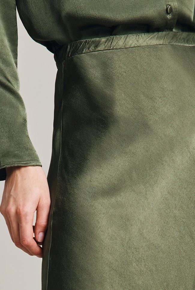 Luna Satin Slip Skirt Thyme Luna Satin Slip Skirt Thyme -Ghost Store S05G002A J96 29032 650px