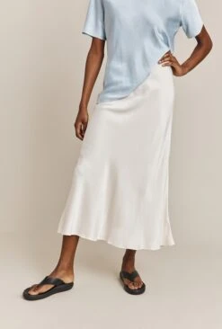 Luna Satin Slip Skirt Ivory -Ghost Store S05G002A M12 26707 650px 964px