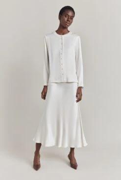 Luna Satin Slip Skirt Ivory -Ghost Store S05G002A M12 29913 650px 964px