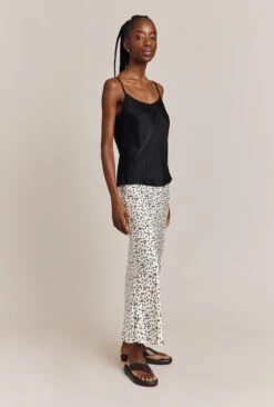 Emma Satin Slip Midi Skirt Cream Spot -Ghost Store S06G002 Z15 26995 650px 964px