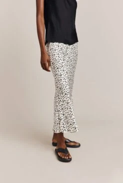 Emma Satin Slip Midi Skirt Cream Spot -Ghost Store S06G002 Z15 26996 650px 964px