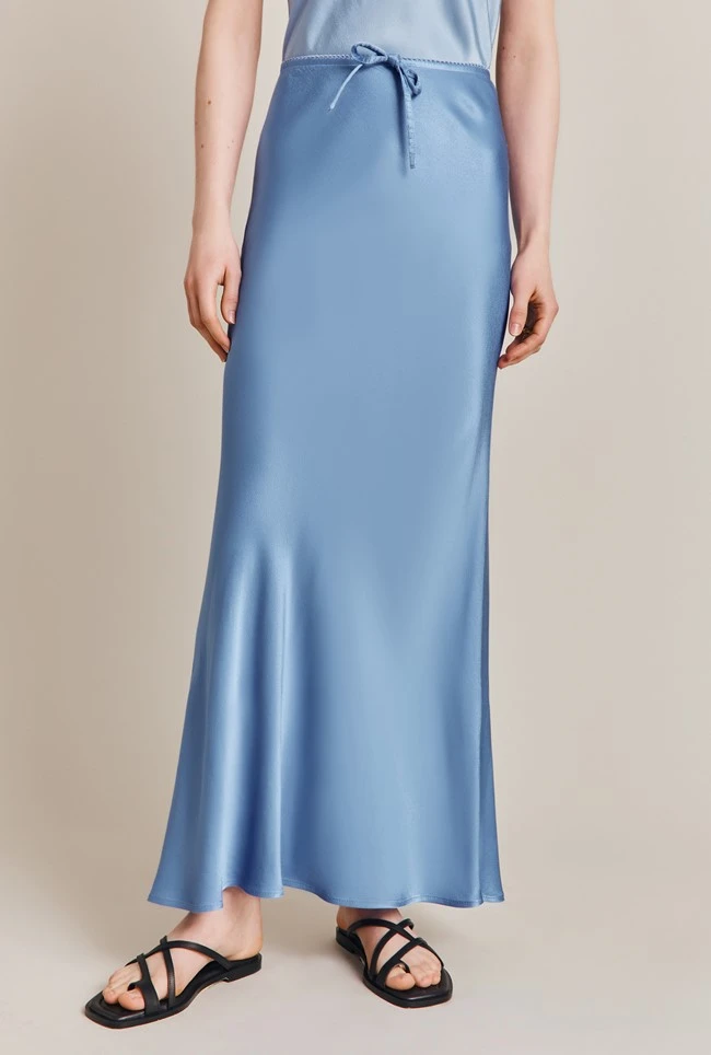 Emma Satin Midi Skirt Cornflower Blue Emma Satin Midi Skirt Cornflower Blue -Ghost Store S06G004 K92 27841 650px