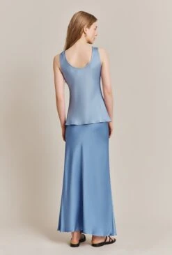 Emma Satin Midi Skirt Cornflower Blue 4 Emma Satin Midi Skirt Cornflower Blue -Ghost Store S06G004 K92 27844 650px 964px
