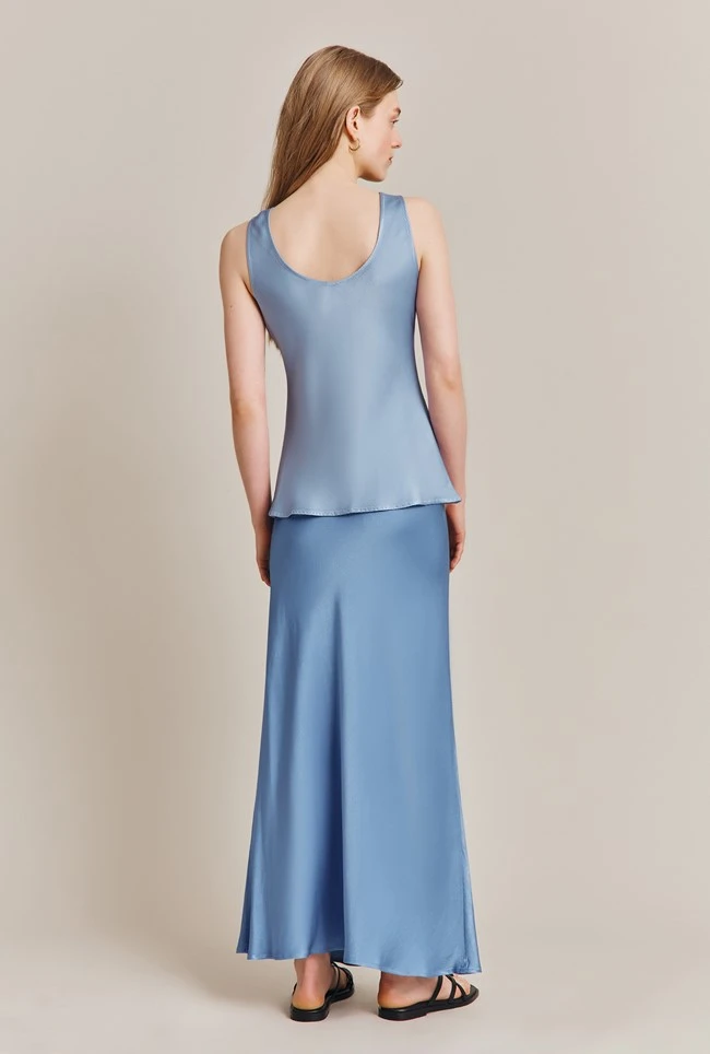 Emma Satin Midi Skirt Cornflower Blue Emma Satin Midi Skirt Cornflower Blue -Ghost Store S06G004 K92 27844 650px