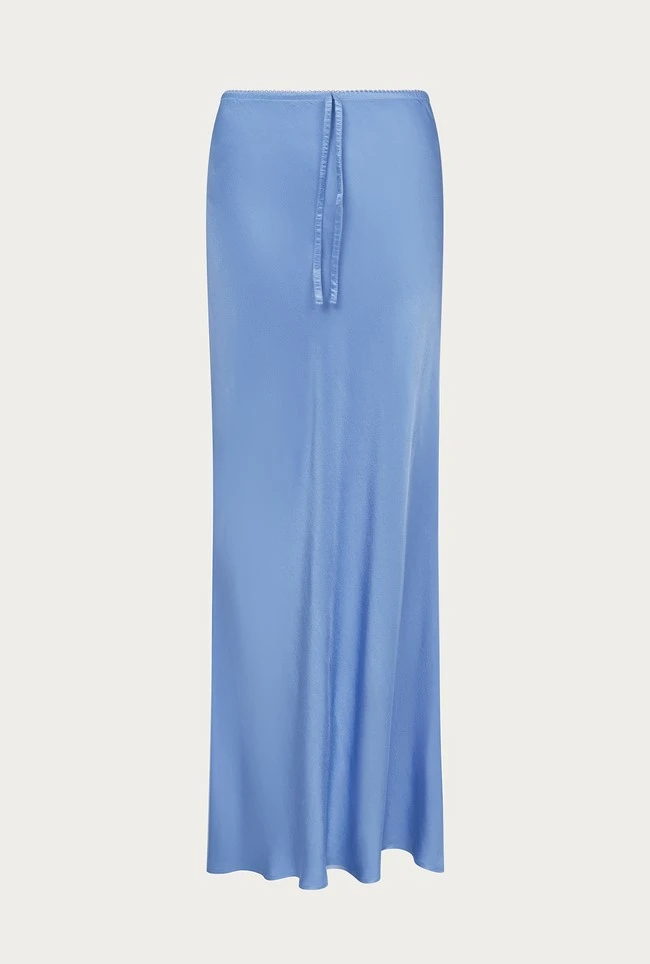 Emma Satin Midi Skirt Cornflower Blue Emma Satin Midi Skirt Cornflower Blue -Ghost Store S06G004 K92 27846 650px