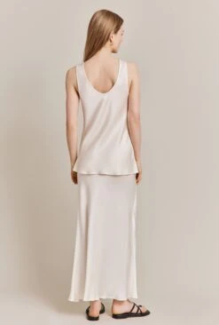 Emma Satin Midi Skirt Ivory -Ghost Store S06G004 M12 27661 650px 964px