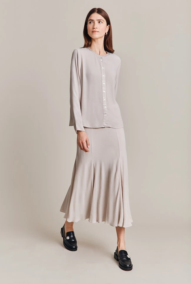 Phoebe Crepe Skirt Beige Pearly Phoebe Crepe Skirt Beige Pearly -Ghost Store S06G005 N01 28892 650px