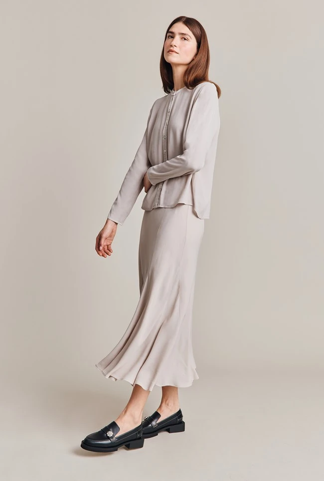 Phoebe Crepe Skirt Beige Pearly Phoebe Crepe Skirt Beige Pearly -Ghost Store S06G005 N01 28894 650px