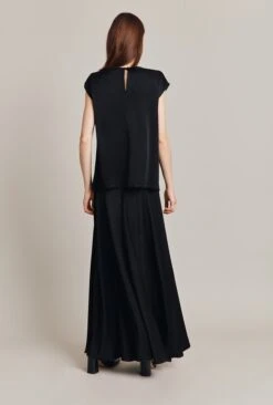 Adrianna Satin Maxi Skirt Black -Ghost Store S06G008 A01 28499 650px 964px