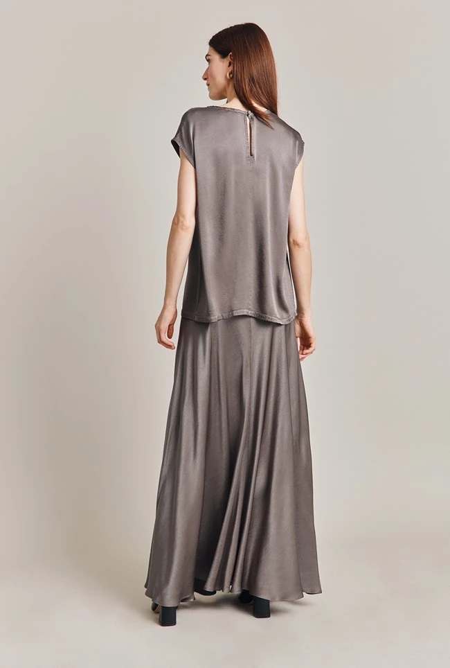 Adrianna Satin Maxi Skirt Grey Adrianna Satin Maxi Skirt Grey -Ghost Store S06G008 B03 28507 650px