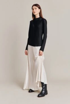 Adrianna Satin Maxi Skirt Ivory -Ghost Store S06G008 M12 28503 650px 964px