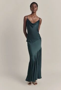 Eileen Satin Midi Skirt Cedar -Ghost Store S07G004 J21 29892 650px 964px