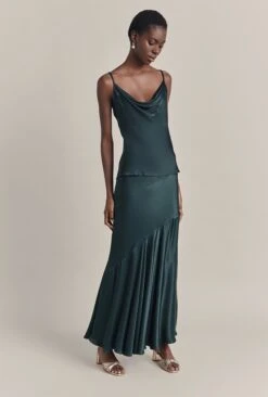 Eileen Satin Midi Skirt Cedar -Ghost Store S07G004 J21 29893 650px 964px