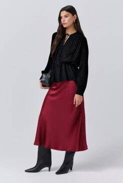 Luna Satin Midi Slip Skirt -Ghost Store S11G003 L93 33834 650px 964px
