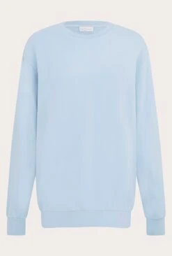 Organic Longline Sweatshirt Pale Blue -Ghost Store V02G007 K80 22754 650px 964px