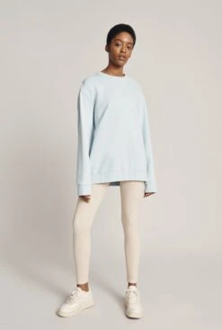 Organic Longline Sweatshirt Pale Blue -Ghost Store V02G007 K80 22756 650px 964px