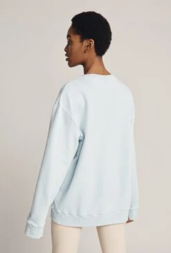 Organic Longline Sweatshirt Pale Blue -Ghost Store V02G007 K80 22759 650px 964px