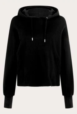 Cropped Organic Hoodie Black -Ghost Store V02G012 A01 22861 650px 964px