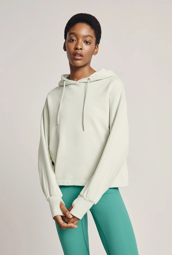 Cropped Organic Hoodie Mint Green Cropped Organic Hoodie Mint Green -Ghost Store V02G012 J28 22856 650px