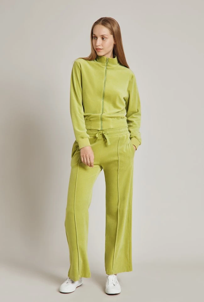 Wide Leg Velour Pant Green Wide Leg Velour Pant Green -Ghost Store V02G021 J30 24629 650px