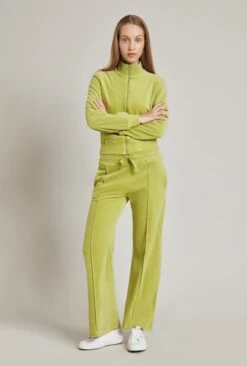 Wide Leg Velour Pant Green 2 Wide Leg Velour Pant Green -Ghost Store V02G021 J30 24630 650px 964px