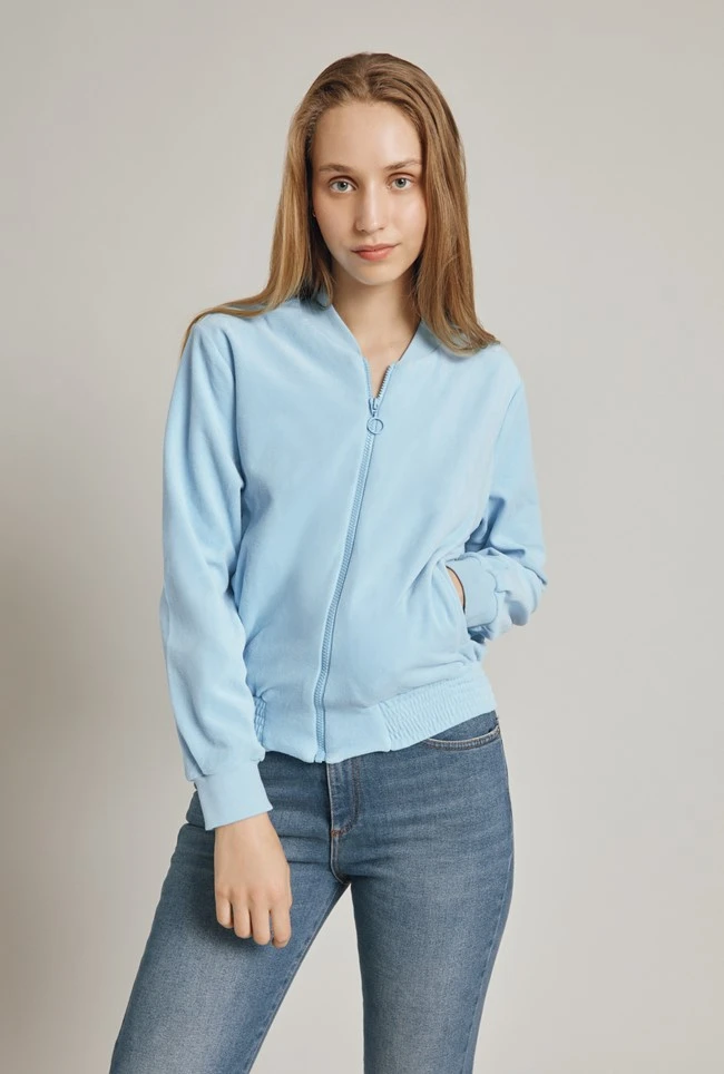 Velour Zip Track Top Cornflower Blue Velour Zip Track Top Cornflower Blue -Ghost Store V02G022 K91 24621 650px